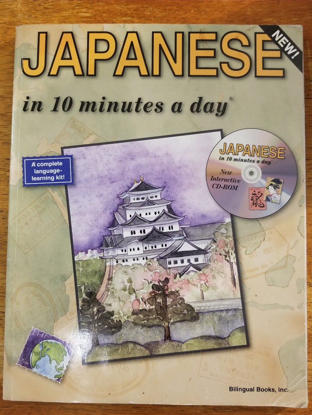 Japanese in 10 Minutes a Day Language Learning Kit Book Bilingual Books Cd